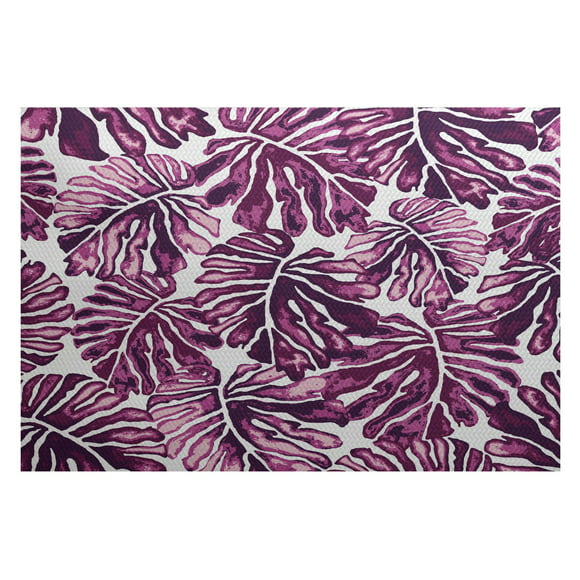 Geometric Print Indoor/Outdoor Rug Purple E by design RGN538PP2PU5-35 Bombay 3 x 5 